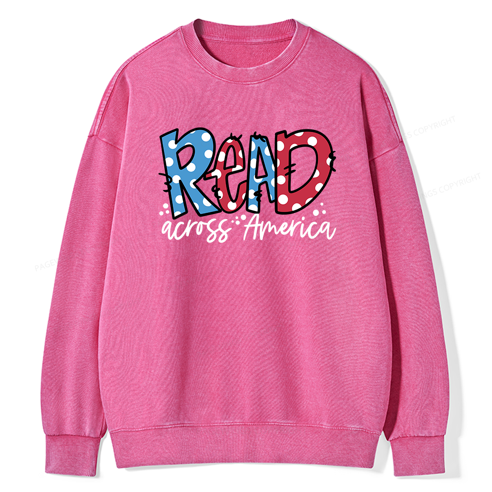 Pagewings Read Across America Unisex Washed Sweatshirt