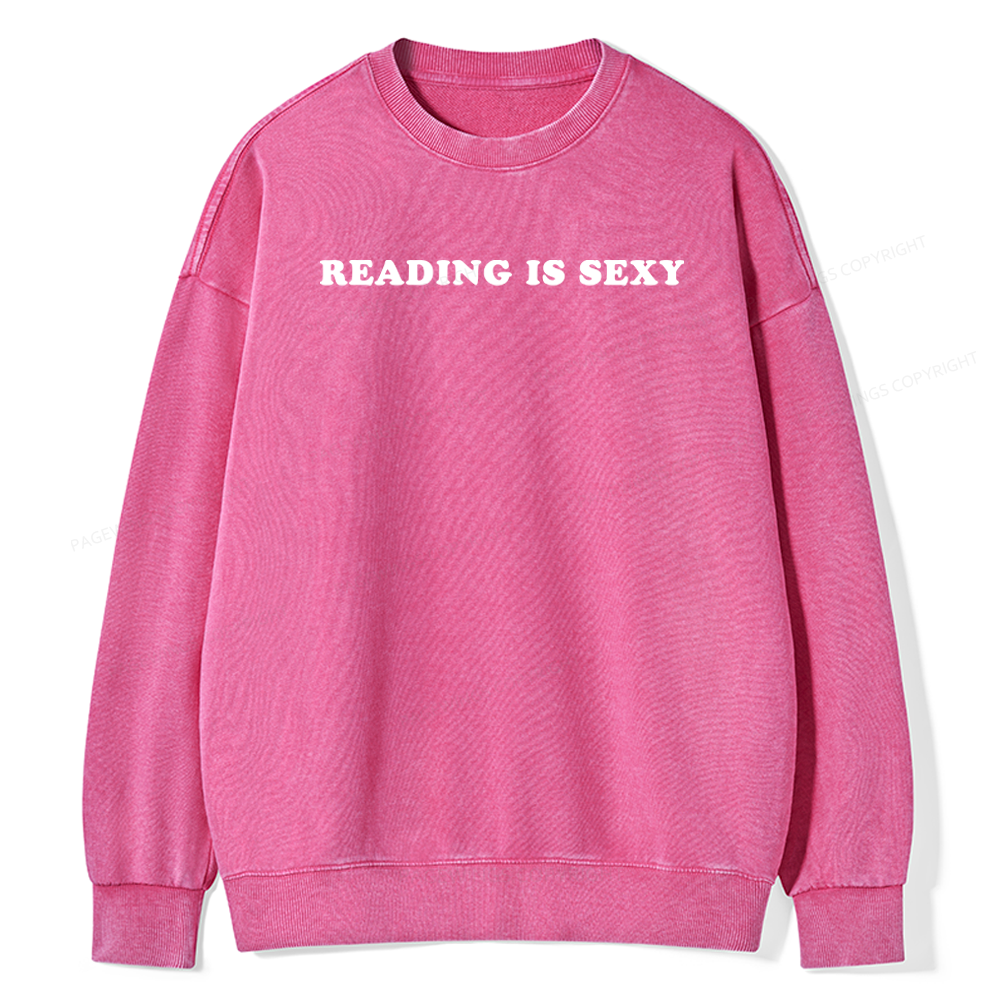 Pagewings Reading Is Sexy Unisex Washed Sweatshirt