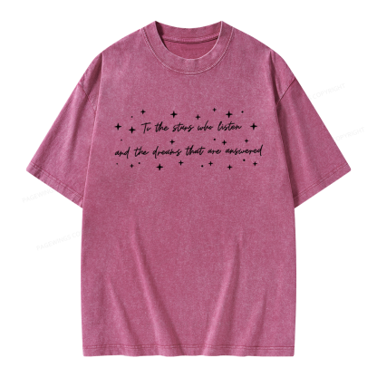 Pagewings To the Stars Who Listen Unisex Washed T-shirt