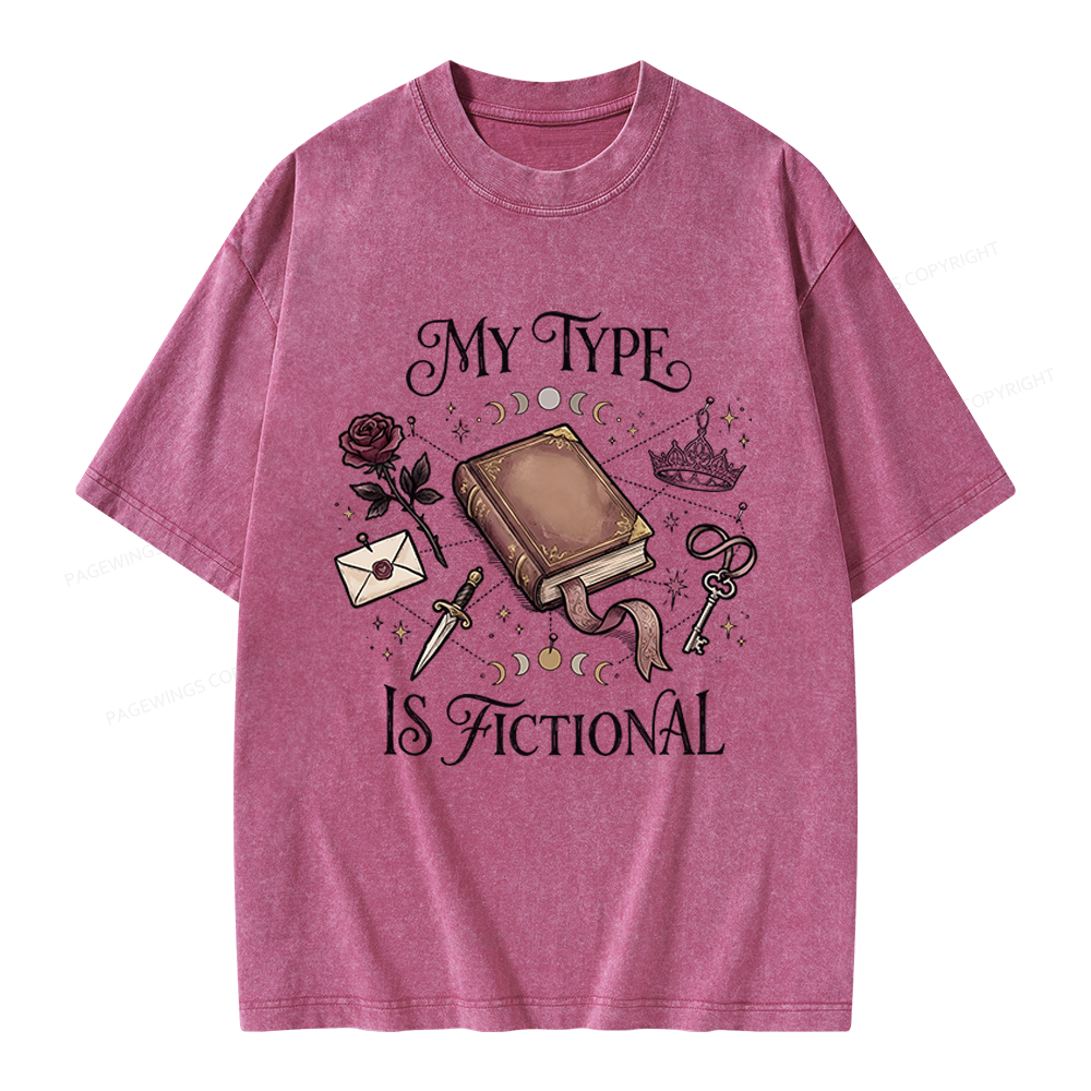 Pagewings My Type Is Fictional Unisex Washed T-shirt