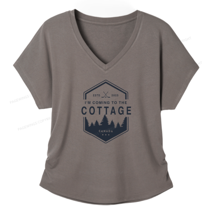Pagewings Coming To The Cottage Soft Women's Modal V-neck T-shirt
