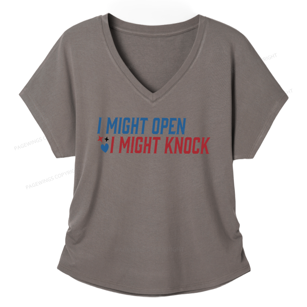 Pagewings I Might Knock Soft Women's Modal V-neck T-shirt
