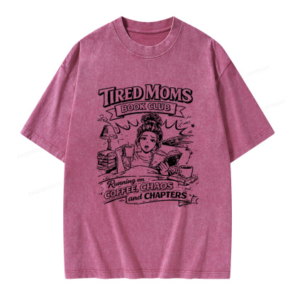 Pagewings Tired Moms Book Club Unisex Washed T-shirt