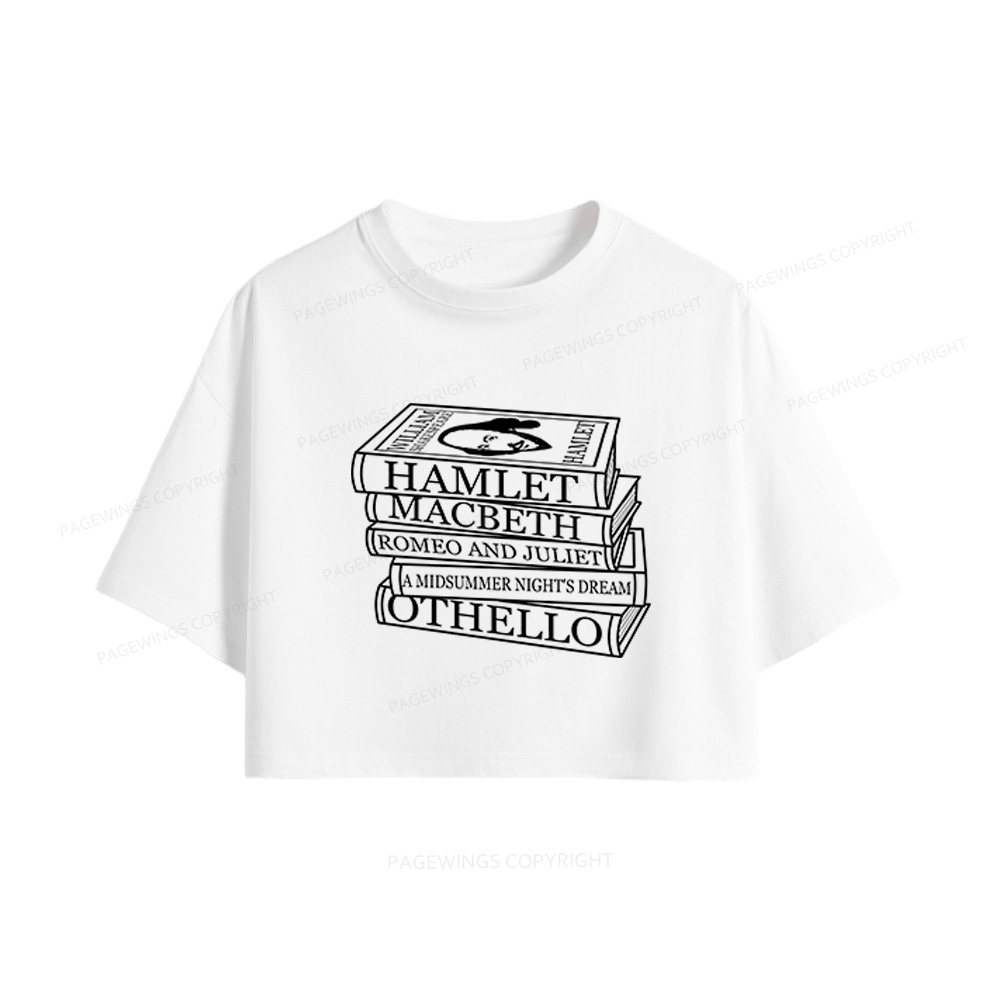 Pagewings Shakespeare Best Books Women Crop Tops