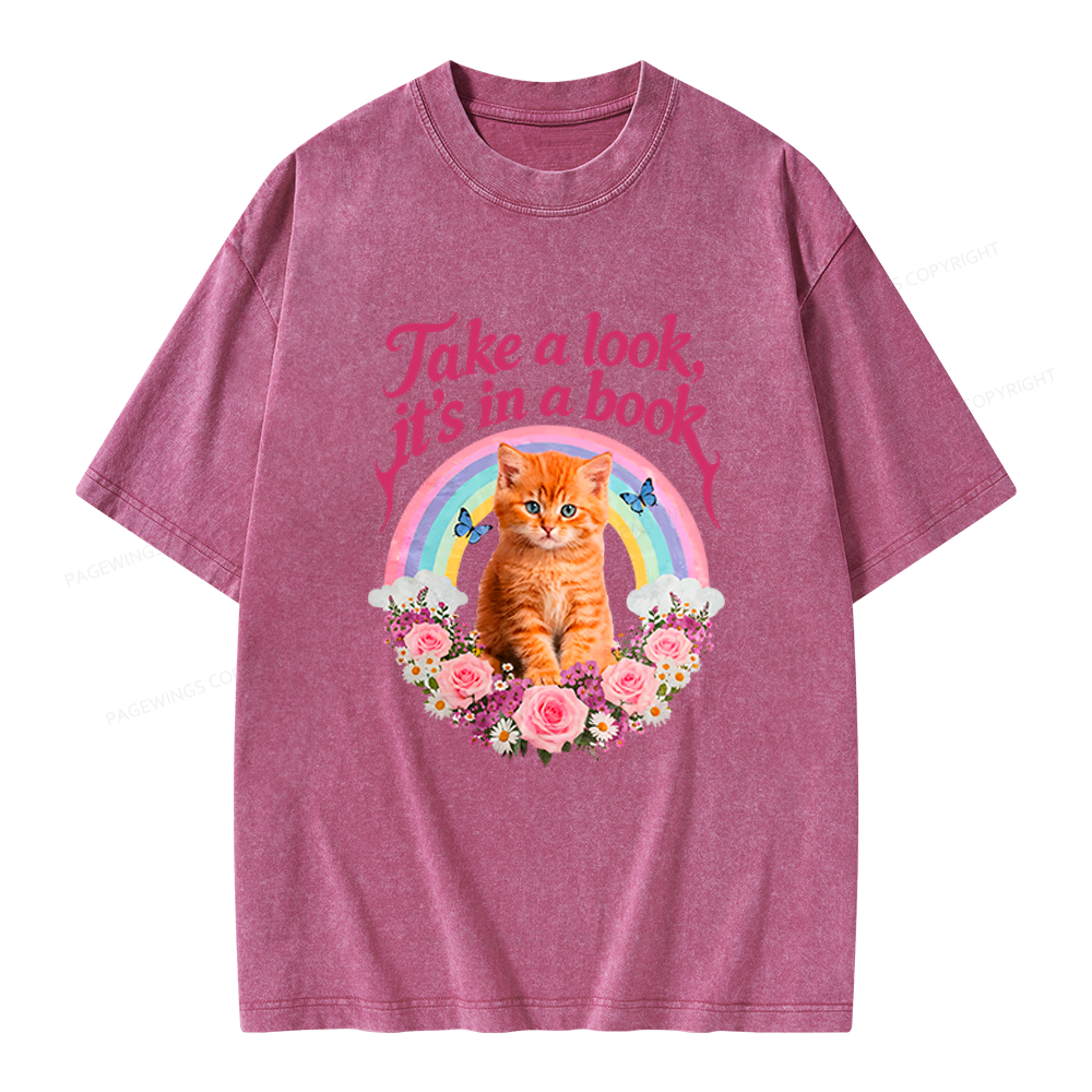 Pagewings Take A Look It's In A Book Unisex Washed T-shirt