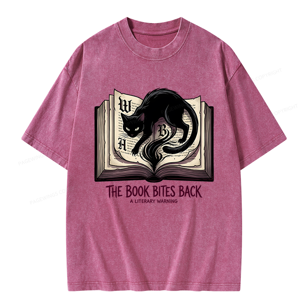Pagewings The Book Bites Back Unisex Washed T-shirt