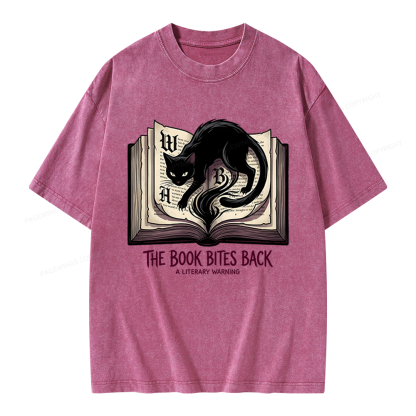 Pagewings The Book Bites Back Unisex Washed T-shirt