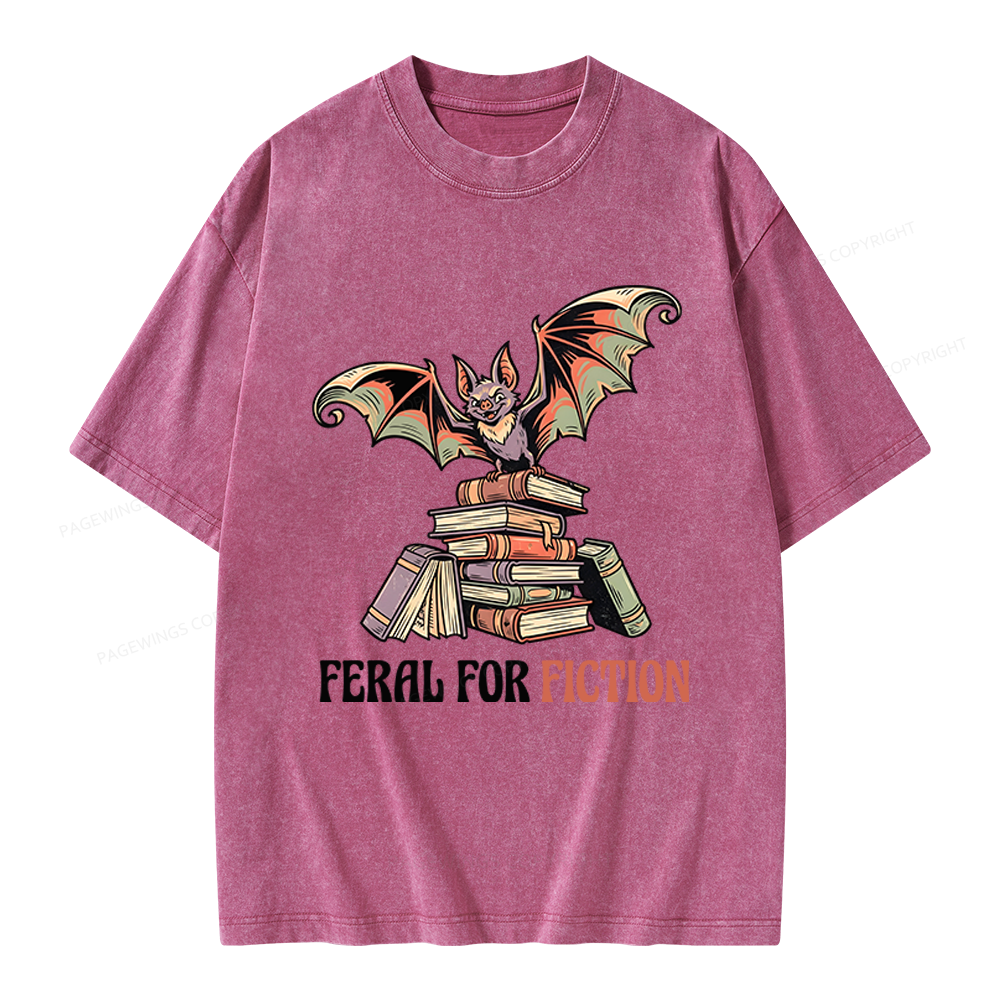 Pagewings Feral For Fiction Unisex Washed T-shirt