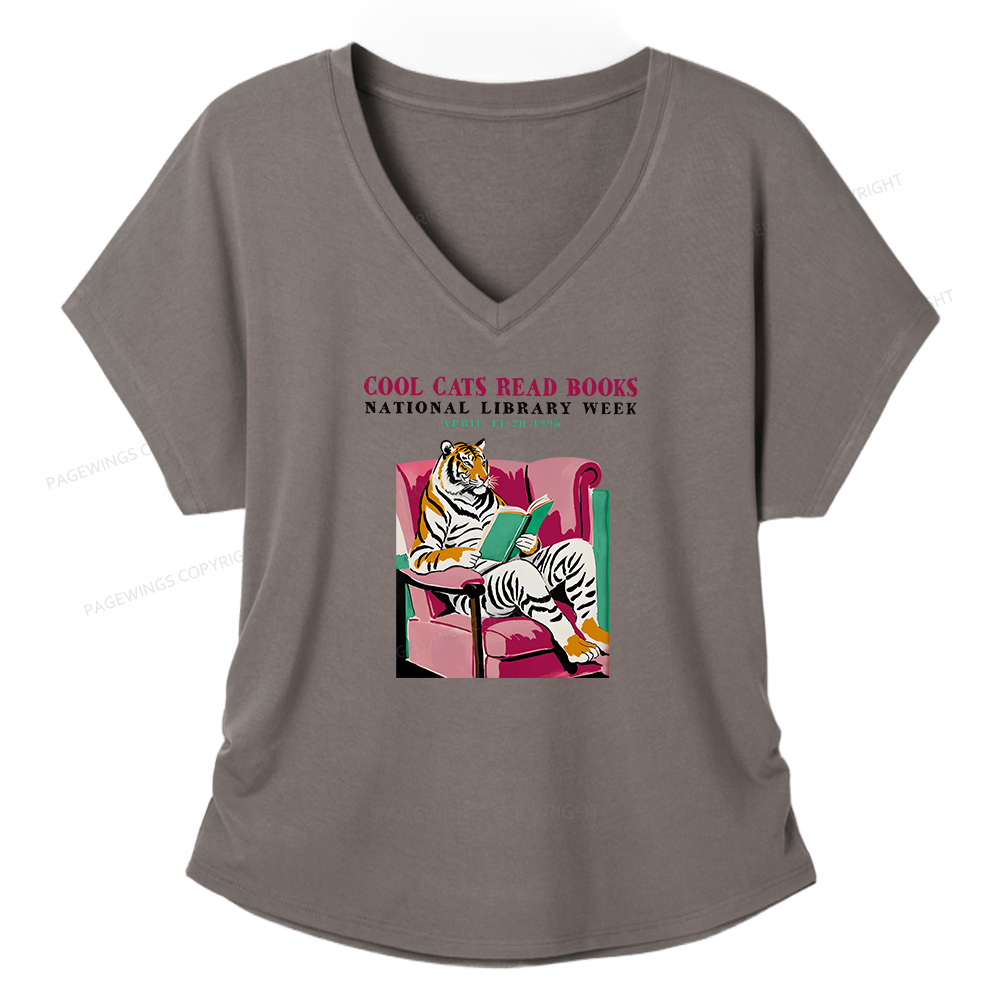 Pagewings Library Week Poster 1996 Soft Women's Modal V-neck T-shirt