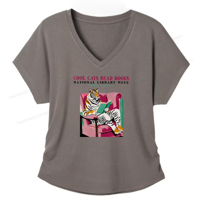 Pagewings Library Week Poster 1996 Soft Women's Modal V-neck T-shirt