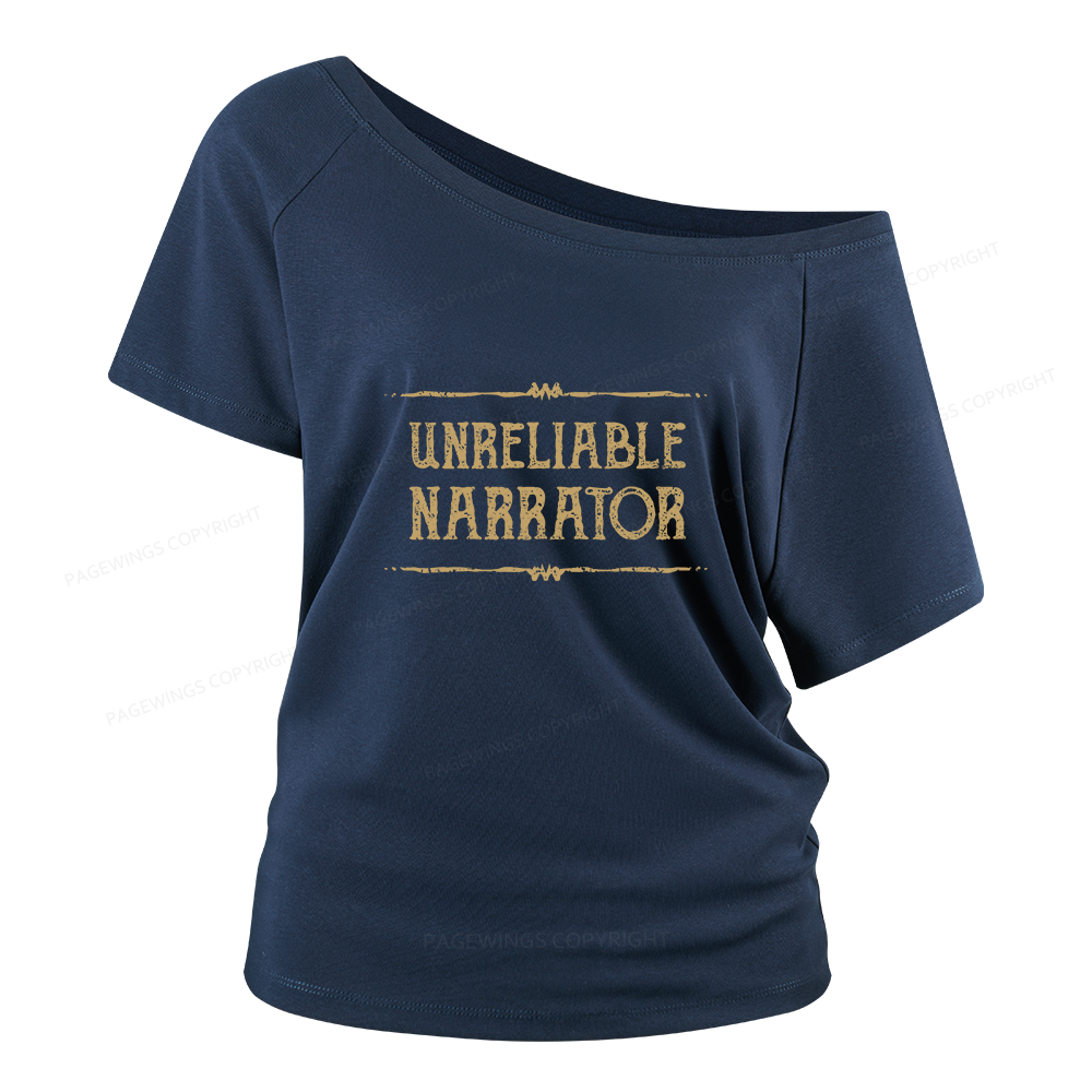 Pagewings Unreliable Narrator Women Off Shoulder T-shirts