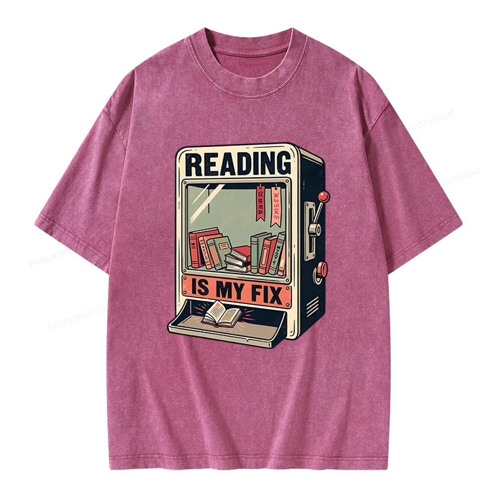 Pagewings Reading Is My Fix Unisex Washed T-shirt