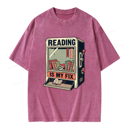 Pagewings Reading Is My Fix Unisex Washed T-shirt