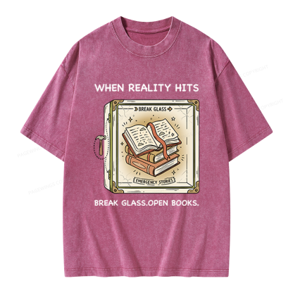 Pagewings Open Books Unisex Washed T-shirt