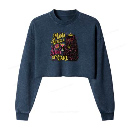 Pagewings Princess Donut Washed Crop Sweatshirt