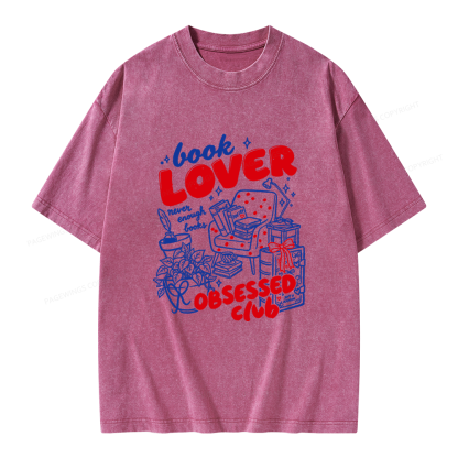 Pagewings Book Lover Obsessed Club Unisex Washed T-shirt