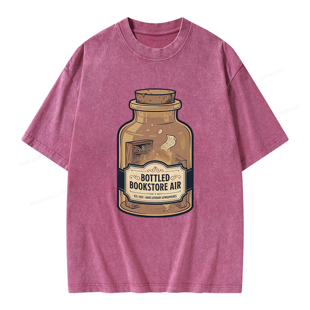 Pagewings Bottled Bookstore Air Unisex Washed T-shirt