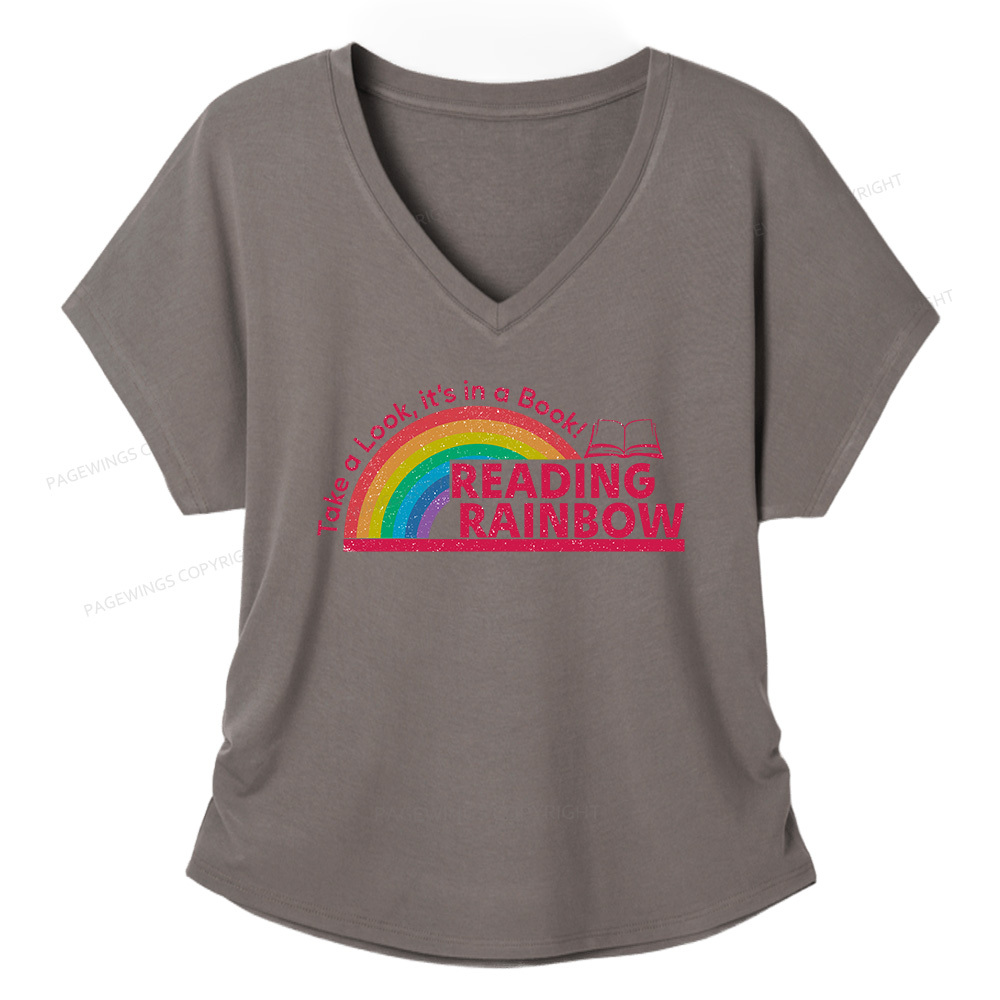 Pagewings Retro Librarian Soft Women's Modal V-neck T-shirt  