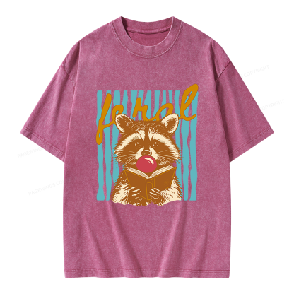 Pagewings Feral Girl Summer Unisex Washed T-shirt