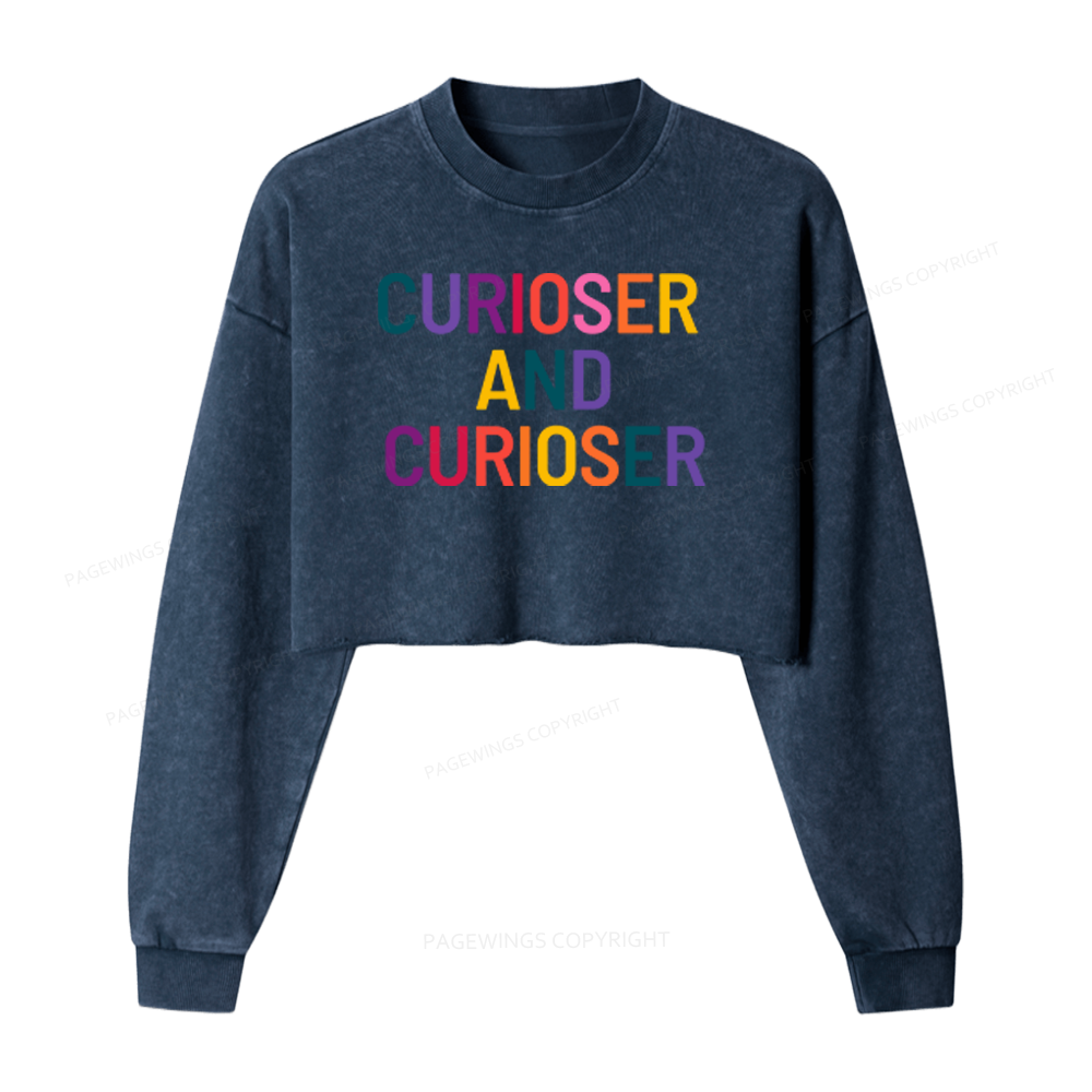 Pagewings Curioser Washed Crop Sweatshirt