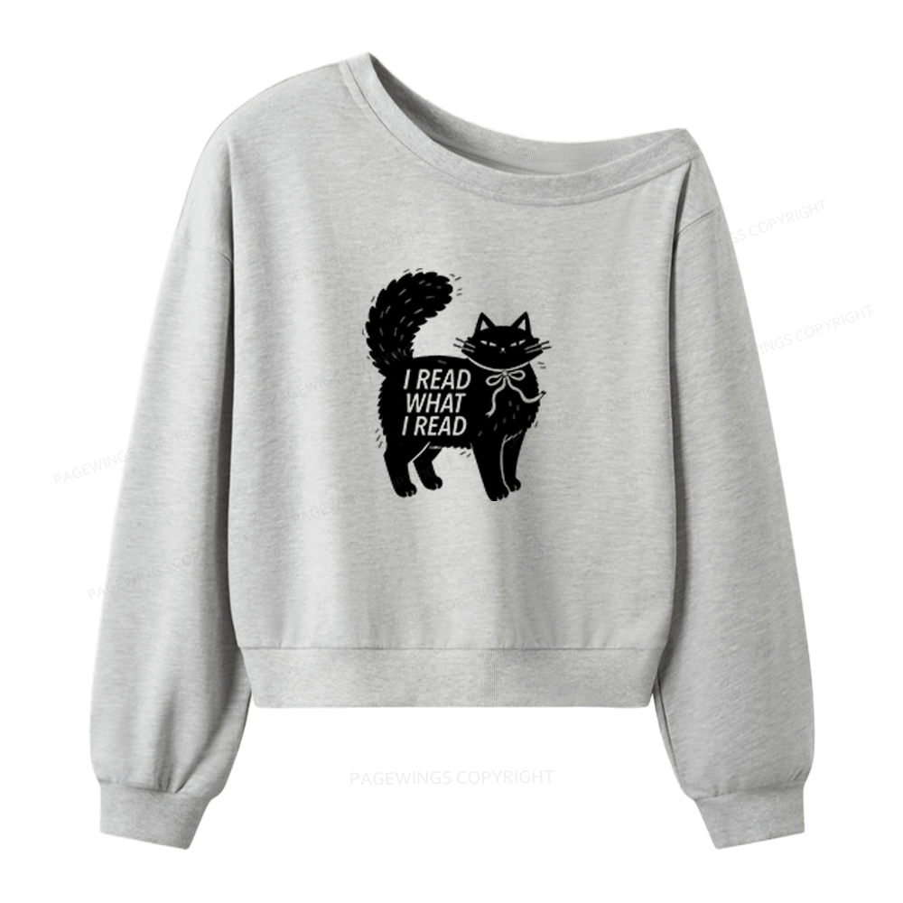 Pagewings I Read What I Read Women Off Shoulder Sweatshirt