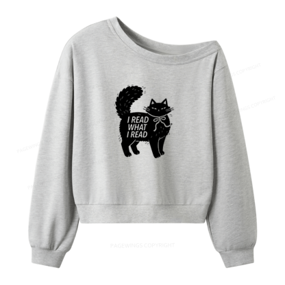Pagewings I Read What I Read Women Off Shoulder Sweatshirt