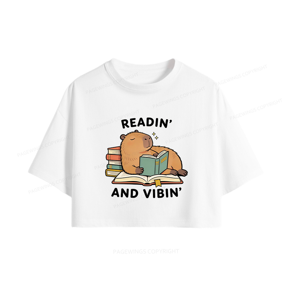 Pagewings Readin' And Vibin' Women Crop Tops