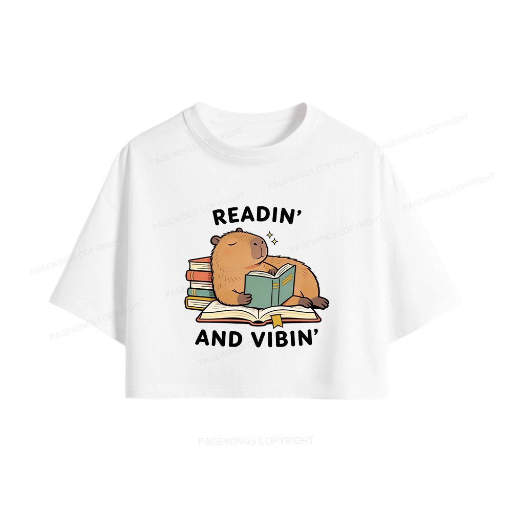 Pagewings Readin' And Vibin' Women Crop Tops