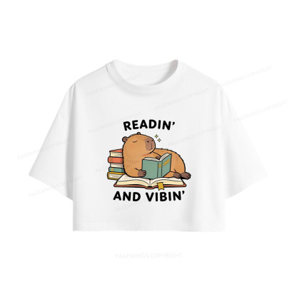Pagewings Readin' And Vibin' Women Crop Tops