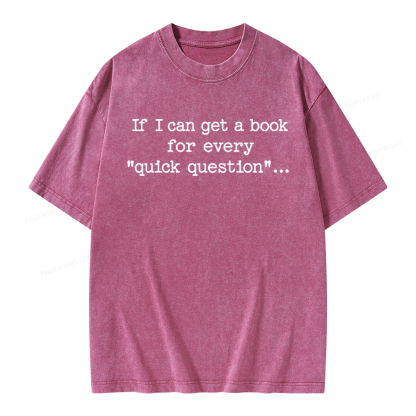 Pagewings If I Can Get A Book Unisex Washed T-shirt