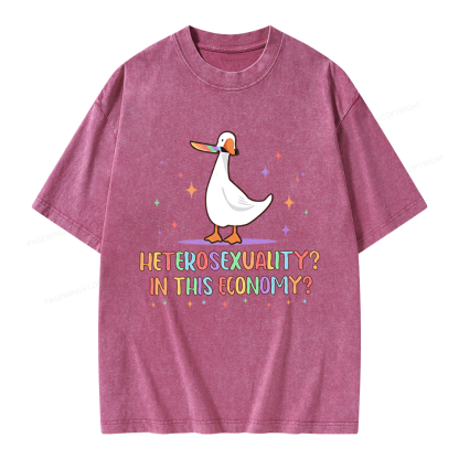 Pagewings Heterosexuality In This Economy Unisex Washed T-shirt