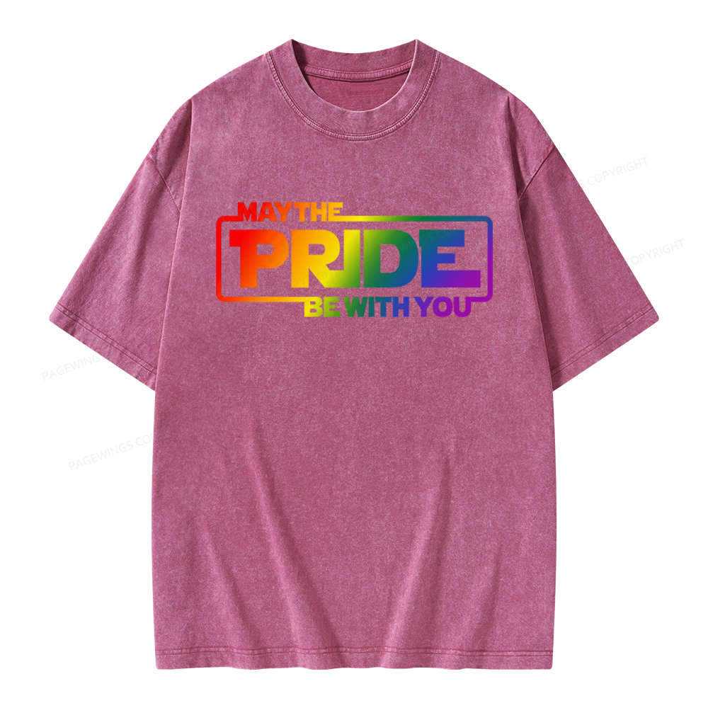 Pagewings May The Pride Be With You Unisex Washed T-shirt