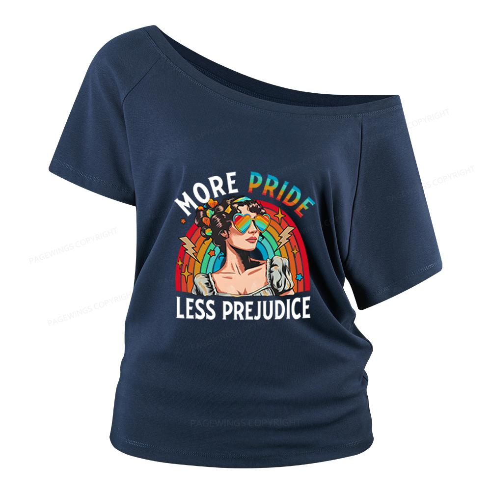 Pagewings More Pride Less Prejudice Women Off Shoulder T-shirts