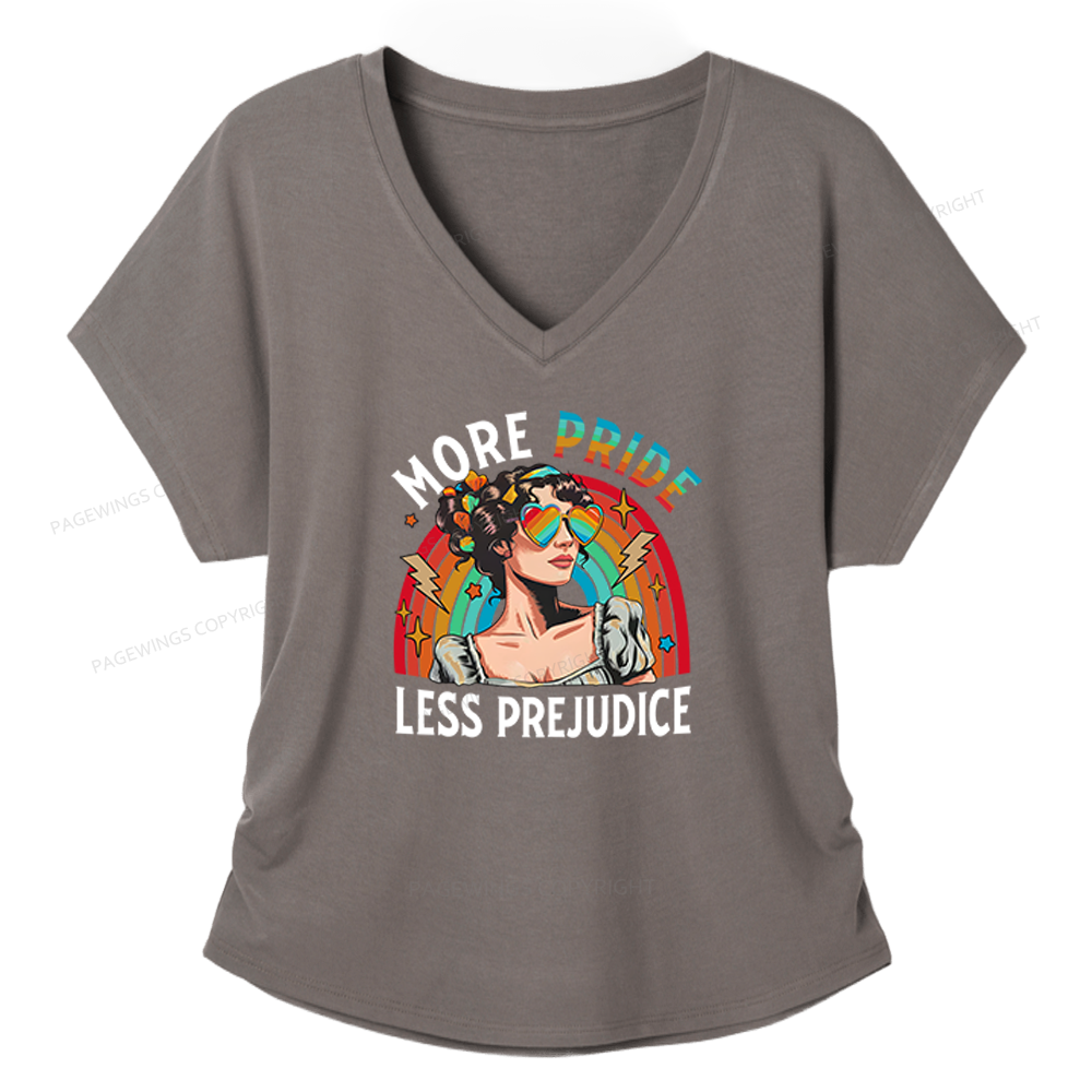 Pagewings More Pride Less Prejudice Soft Women's Modal V-neck T-shirt