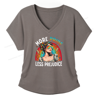 Pagewings More Pride Less Prejudice Soft Women's Modal V-neck T-shirt