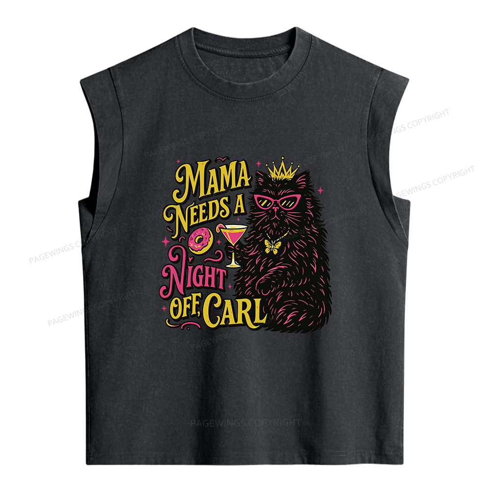 Pagewings Mama Needs A Night Off Women's Washed Tank Top