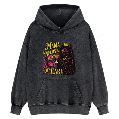 Pagewings Mama Needs A Night Off Unisex Washed Hoodie