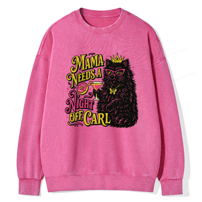 Pagewings Mama Needs A Night Off Unisex Washed Sweatshirt