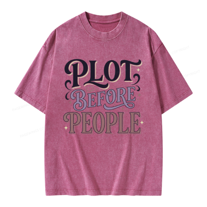 Pagewings Plot Before People Unisex Washed T-shirt