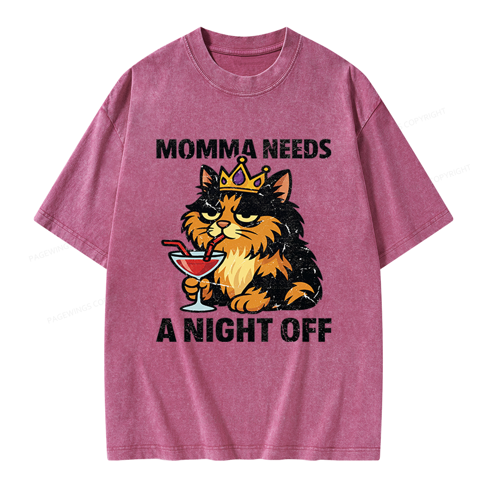 Pagewings Momma Needs A Night Off Unisex Washed T-shirt