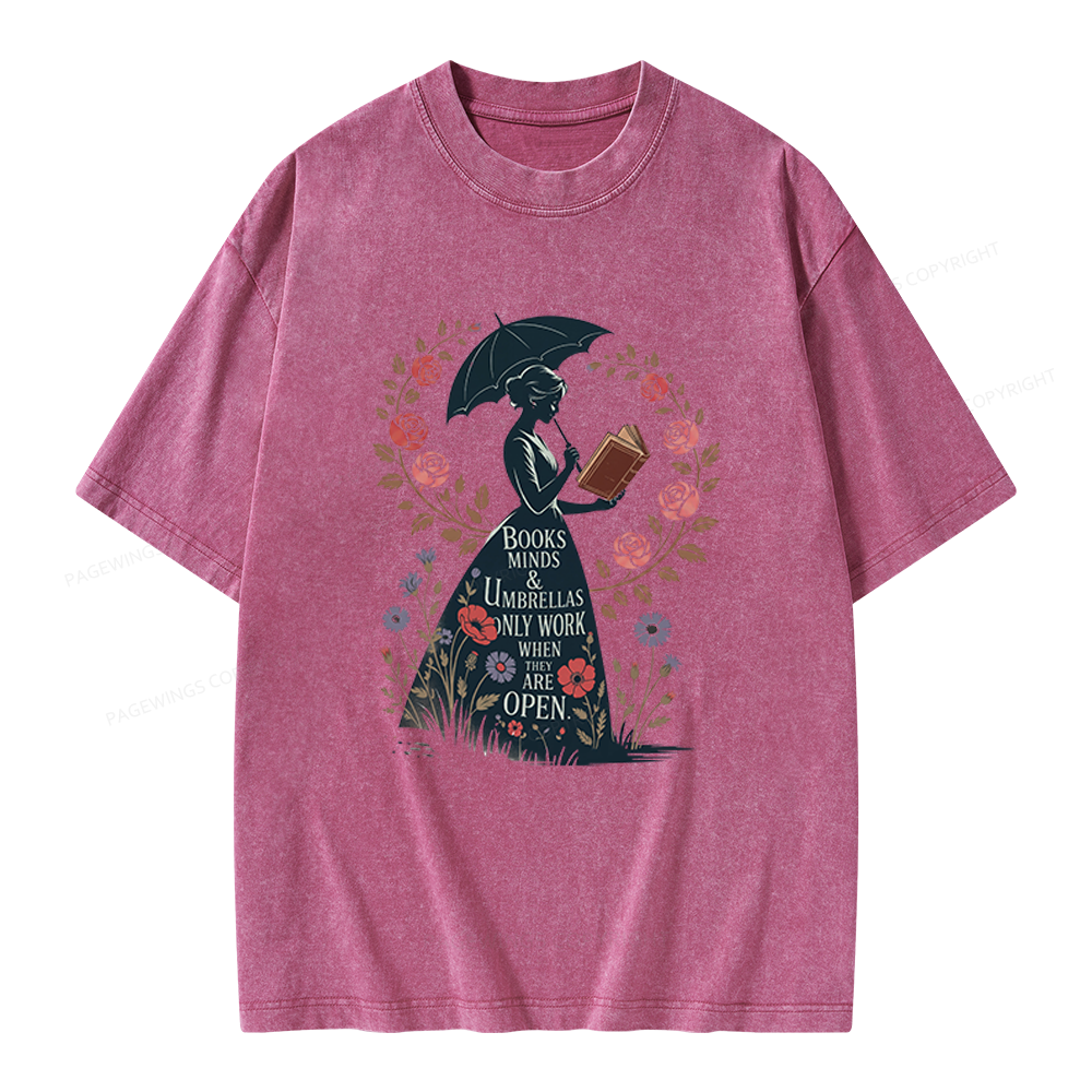 Pagewings Books Minds Unisex Washed T-shirt