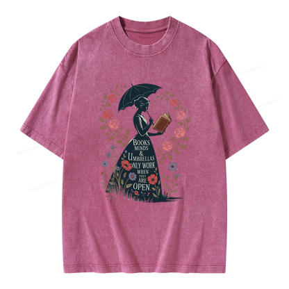 Pagewings Books Minds Unisex Washed T-shirt