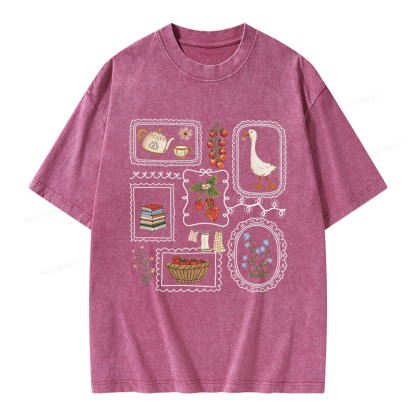 Pagewings Book Lover Unisex Washed T-shirt