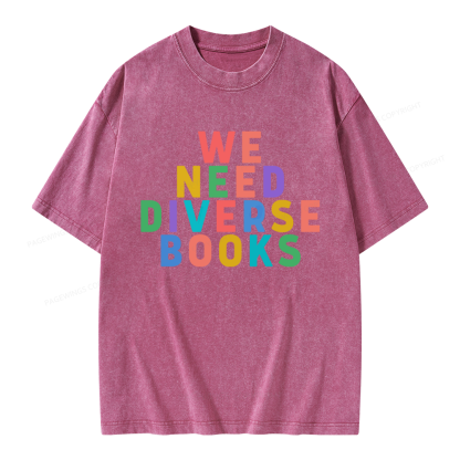 Pagewings We Need Diverse Books Unisex Washed T-shirt