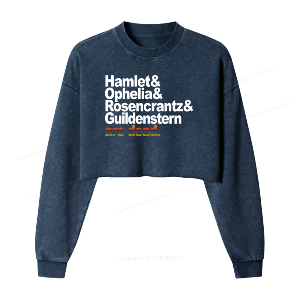 Pagewings Drama lovers Washed Crop Sweatshirt
