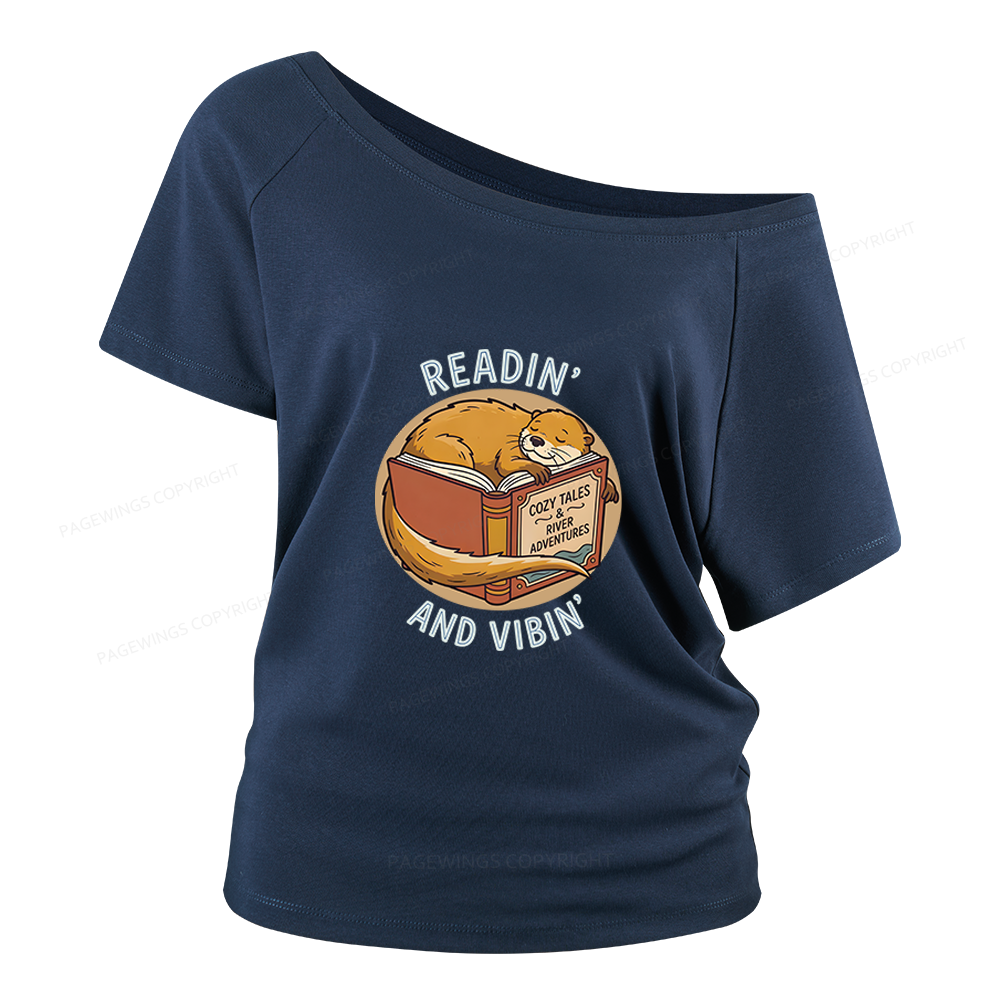 Pagewings Readin' And Vibin' Women Off Shoulder T-shirts
