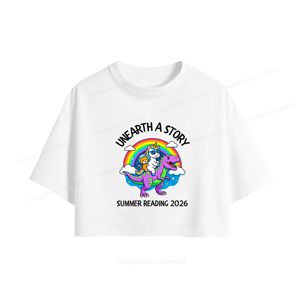 Pagewings Summer Reading Women Crop Tops