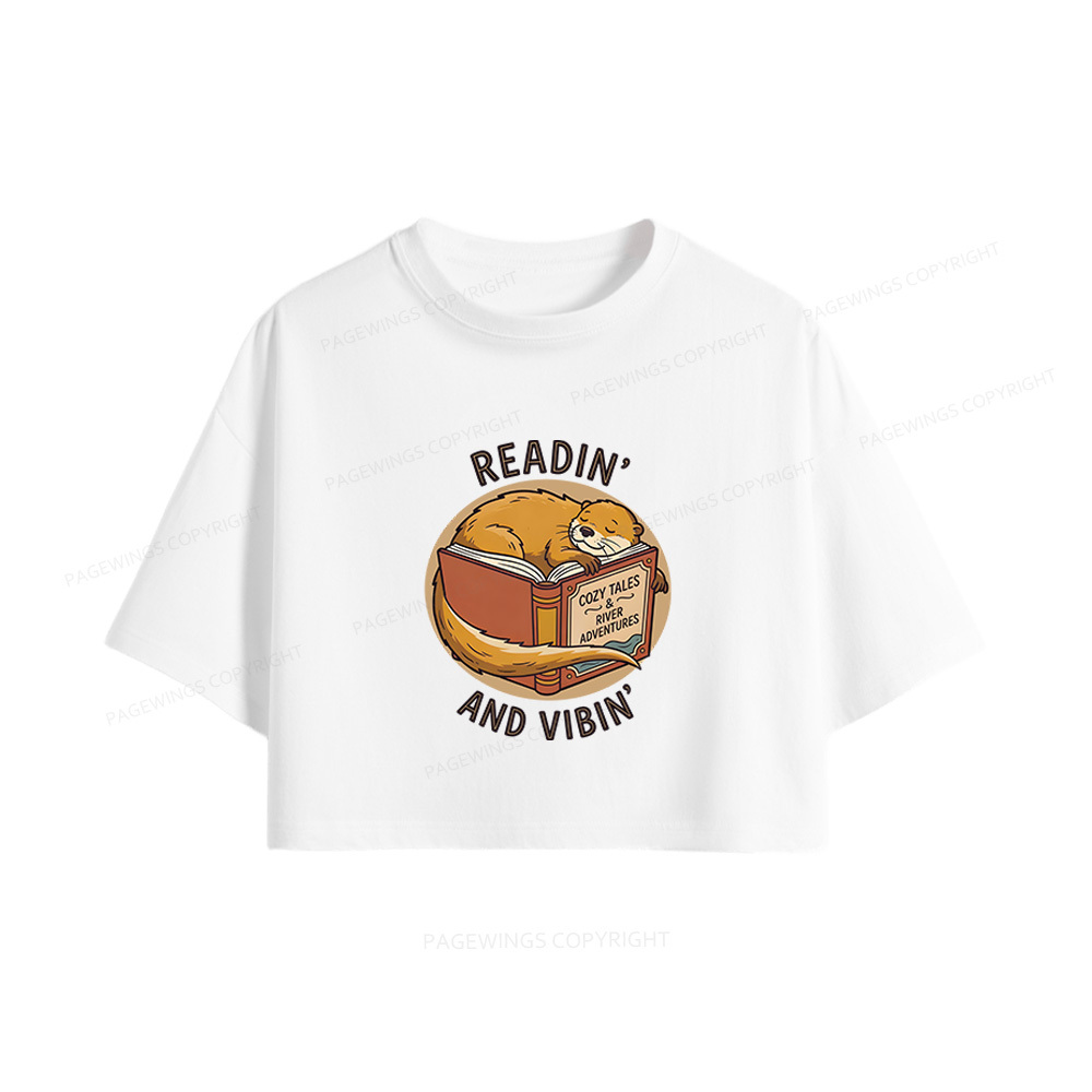 Pagewings Readin' And Vibin' Women Crop Tops