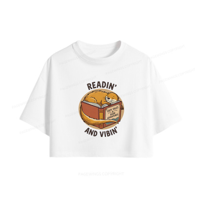 Pagewings Readin' And Vibin' Women Crop Tops