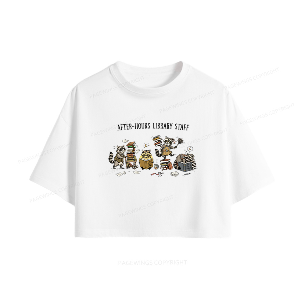 Pagewings After-Hours Library Staff Women Crop Tops